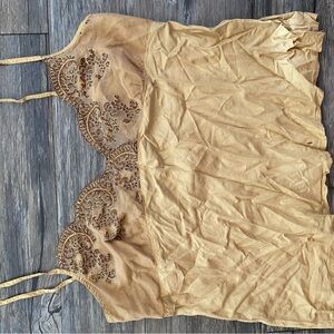 Elegant Gold Embroidered Women's Top